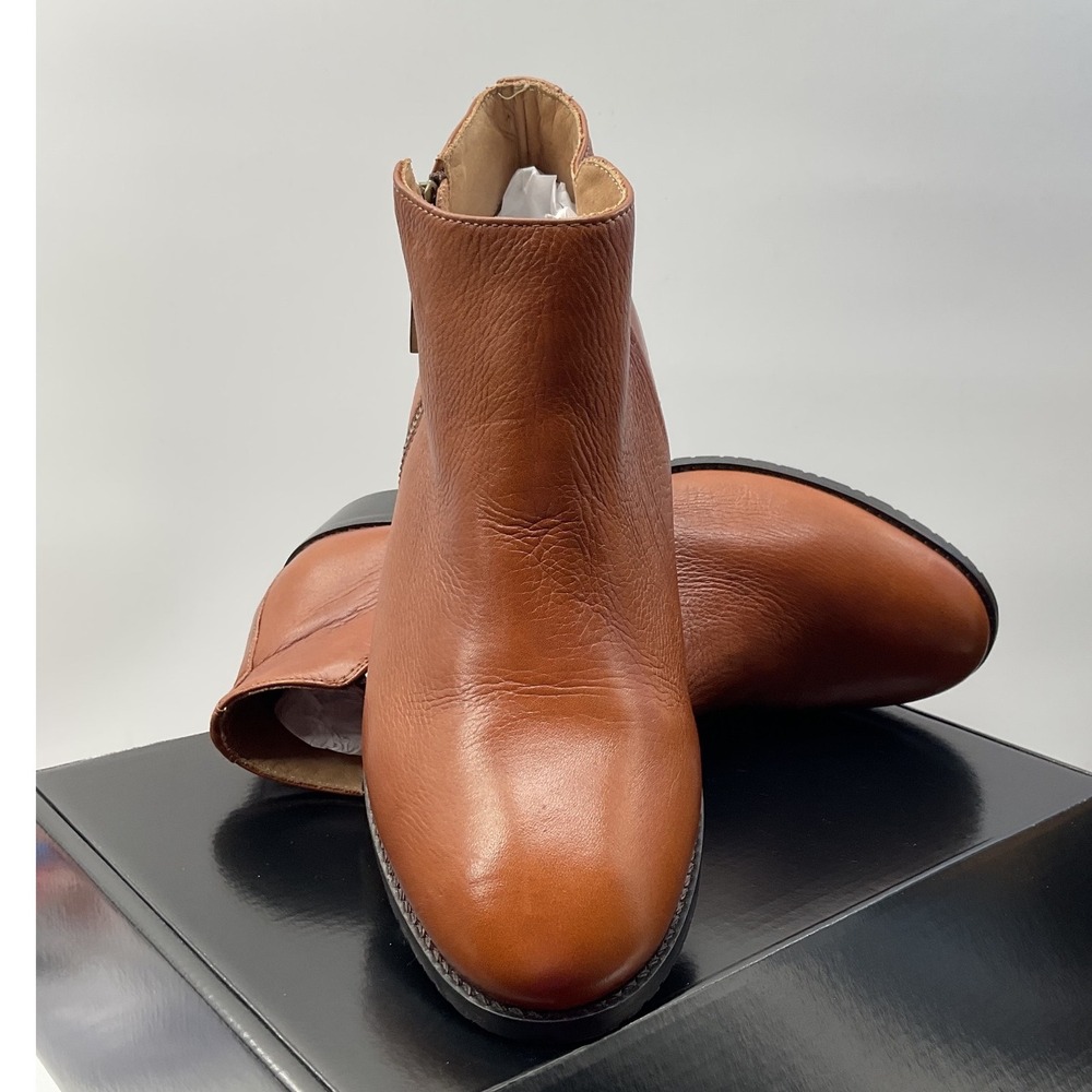 Samuel Hubbard All Aboard Womens Whiskey Tan Leather Ankle Boots Low Block Heel